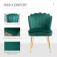 Velvet-Feel Shell Accent Chair - Green