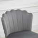 Velvet-Feel Shell Accent Chair - Grey