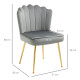 Velvet-Feel Shell Accent Chair - Grey