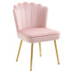 Velvet-Feel Shell Accent Chair - Pink