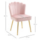 Velvet-Feel Shell Accent Chair - Pink