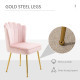 Velvet-Feel Shell Accent Chair - Pink