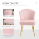 Velvet-Feel Shell Accent Chair - Pink