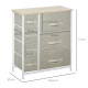 Vertical 7 Linen Drawers Cabinet Organizer Storage Dresser Tower with Metal Frame Adjustable Feet for Living Room, Bathroom, Kit