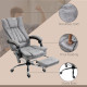 Vinsetto Office Chair with Massage and Heat, Microfibre Reclining Computer Desk Chair with Footrest and Adjustable Height, Swive