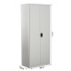 Vinsetto Cool Rolled Steel Tall Office Lockable Filing Cabinet 2 Doors 4 Internal Adjustable Shelves Bookcase Cabinet Storage Un