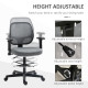 Vinsetto Drafting Chair, Fabric Office Chair, Ergonomic Painting Chair with Height Armrest Adjustable and Foot Ring, 360° Swivel