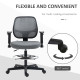 Vinsetto Drafting Chair, Fabric Office Chair, Ergonomic Painting Chair with Height Armrest Adjustable and Foot Ring, 360° Swivel