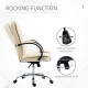 Vinsetto Office Chair, PU Leather Desk Chair with 13cm Soft Padded Seat and Backrest, Swivel Chair with Adjustable Height and Ro