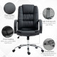 Vinsetto Office Chair, PU Leather Desk Chair with 13cm Soft Padded Seat and Backrest, Swivel Chair with Adjustable Height and Ro