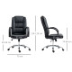 Vinsetto Office Chair, PU Leather Desk Chair with 13cm Soft Padded Seat and Backrest, Swivel Chair with Adjustable Height and Ro