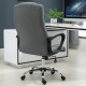 Vinsetto Office Chair, Computer Desk Chair, Linen Fabric Swivel Chair with Adjustable Height, Rolling Wheels for Home and Study,