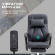 Vinsetto Office Chair with Lumbar Massage, 135° Reclining Computer Chair with Adjustable Headrest, Retractable Footrest, 10cm Do