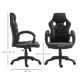 Vinsetto High-Back Office Chair Faux Leather Swivel Computer Desk Chair for Home Office with Wheels Armrests Black