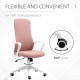 Vinsetto High Back Office Chair, Fabric Desk Chair with Armrests, Adjustable Height, Swivel Wheels, Pink