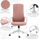 Vinsetto High Back Office Chair, Fabric Desk Chair with Armrests, Adjustable Height, Swivel Wheels, Pink