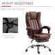 Vinsetto Home Office Chair Microfibre Desk Chair with Reclining Function Armrests Swivel Wheels Footrest Brown