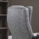 Vinsetto Home Office Chair Microfibre Desk Chair with Reclining Function Armrests Swivel Wheels Footrest Grey