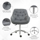 Vinsetto Home Office Chair Velvet Ergonomic Computer Chair Comfy Desk Chair with Adjustable Height, Arm and Back Support, Dark G