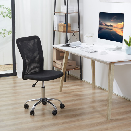 Vinsetto Office Chair, Armless Desk Chair, Adjustable Computer Swivel Chair with Rolling Wheels and Mesh Back for Home Work Stud