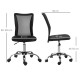 Vinsetto Office Chair, Armless Desk Chair, Adjustable Computer Swivel Chair with Rolling Wheels and Mesh Back for Home Work Stud