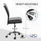 Vinsetto Office Chair, Armless Desk Chair, Adjustable Computer Swivel Chair with Rolling Wheels and Mesh Back for Home Work Stud