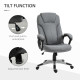 Vinsetto Office Chair, Linen Fabric Desk Chair, Height Adjustable Computer Chair with Padded Armrests, Swivel Wheels and Tilt Fu