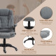 Vinsetto Massage Recliner Chair Heated Office Chair with Six Massage Points Linen-Feel Fabric 360° Swivel Wheels Grey