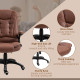 Vinsetto Massage Recliner Chair Heated Office Chair with Six Massage Points Microfiber Cloth 360° Swivel Wheels Brown