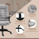 Vinsetto Massage Recliner Chair Heated Office Chair with Six Massage Points Microfiber Cloth 360° Swivel Wheels Grey