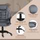 Vinsetto Massage Recliner Chair Heated Office Chair with Six Massage Points Velvet-Feel Fabric 360° Swivel Wheels Grey