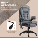 Vinsetto Massage Recliner Chair Heated Office Chair with Six Massage Points Velvet-Feel Fabric 360° Swivel Wheels Grey