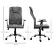 Vinsetto Office Chair, Computer Desk Chair, Mesh and PU Leather Swivel Chair with Adjustable Height and Rolling Wheels for Home 