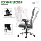 Vinsetto Office Chair, Computer Desk Chair, Mesh and PU Leather Swivel Chair with Adjustable Height and Rolling Wheels for Home 