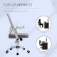 Vinsetto Office Chair, Ergonomic Desk Chair, Executive Computer Chair with 90° Flip-up Armrest and Lumbar Support, Adjustable He