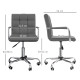 Vinsetto PU Leather Home Office Desk Chair, Computer Chair with Mid Back, Arm, Swivel Wheels, Adjustable Height, Grey