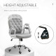 Vinsetto Office Chair, Swivel Desk Chair, Velvet Vanity Chair with Adjustable Height and Rolling Wheels for Home Work Study, Gre