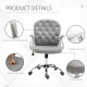 Vinsetto Office Chair, Swivel Desk Chair, Velvet Vanity Chair with Adjustable Height and Rolling Wheels for Home Work Study, Gre