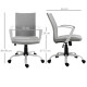 Vinsetto Office Chair Linen Swivel Computer Desk Chair Home Study Task Chair with Wheels, Arm, Adjustable Height, Light Grey