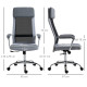 Vinsetto Office Chair, Ergonomic Desk Chair, High Back Computer Chair with Adjustable Height, Swivel Rolling Wheels, Mesh Back a