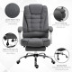 Vinsetto Office Chair, Computer Desk Chair, Linen Fabric Swivel Rolling Task Chair with Large Soft Padded Cushion, 135° Reclinin