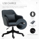 Vinsetto Velvet Office Chair, Desk Chair, Makeup Vanity Chair with Massage Lumbar Pillow and Rolling Wheels for Bedroom and Home