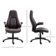 Vinsetto Computer Gaming Chair, PU Leather Office Chair, Swivel Desk Chair with Adjustable Arms and Height, Padded Armrest and S