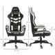 Vinsetto Gaming Chair, Computer Desk Chair with Lumbar Support, Faux Leather Racing Chair with Headrest and Swivel Wheels for Ho