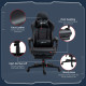 Vinsetto Computer Gaming Chair with Footrest, Video Gaming Chair for Adults with 130° Reclining Back, Desk Chair with Lumbar Sup