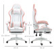 Vinsetto Computer Gaming Chair, PU Leather Desk Chair with Footrest, Swivel Task Chair with 135° Reclining Back and Lumbar Suppo