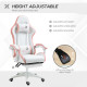 Vinsetto Computer Gaming Chair, PU Leather Desk Chair with Footrest, Swivel Task Chair with 135° Reclining Back and Lumbar Suppo