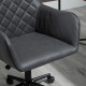 Vinsetto Office Desk Chair, Leather-Feel Fabric Computer Swivel Chair with Rolling Wheels and Adjustable Height for Home, Grey