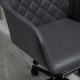 Vinsetto Office Desk Chair, Leather-Feel Fabric Computer Swivel Chair with Rolling Wheels and Adjustable Height for Home, Grey