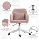 Vinsetto Velvet Office Chair, Desk Chair, Makeup Vanity Chair with Massage Lumbar Pillow and Rolling Wheels for Bedroom and Home